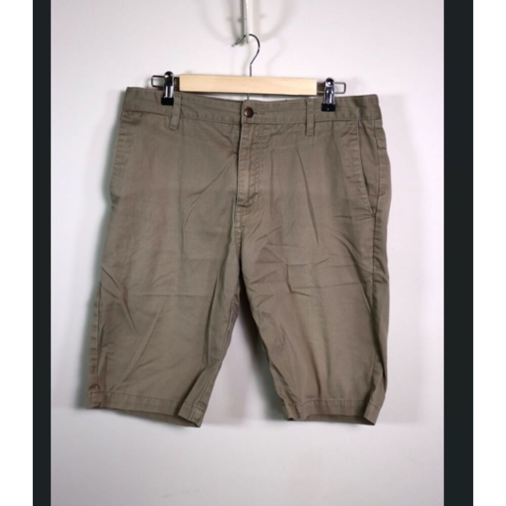 Volcom Men's Khaki Shorts 32 Casual Chino Cargo Style 10" Inseam
